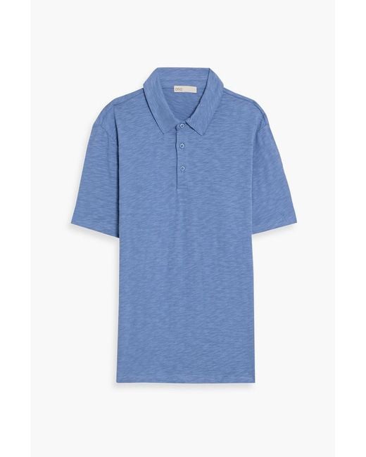 Onia Blue Slub Cotton-Jersey Polo Shirt for men