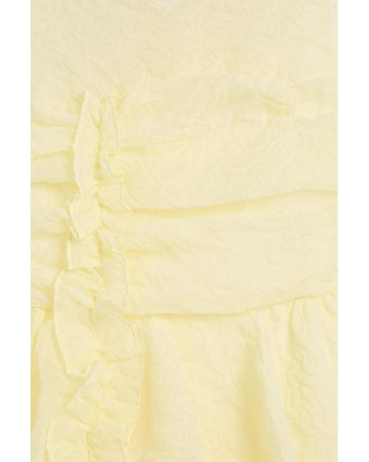 CECILIE BAHNSEN Yellow Olivia Cloqué Mini Dress