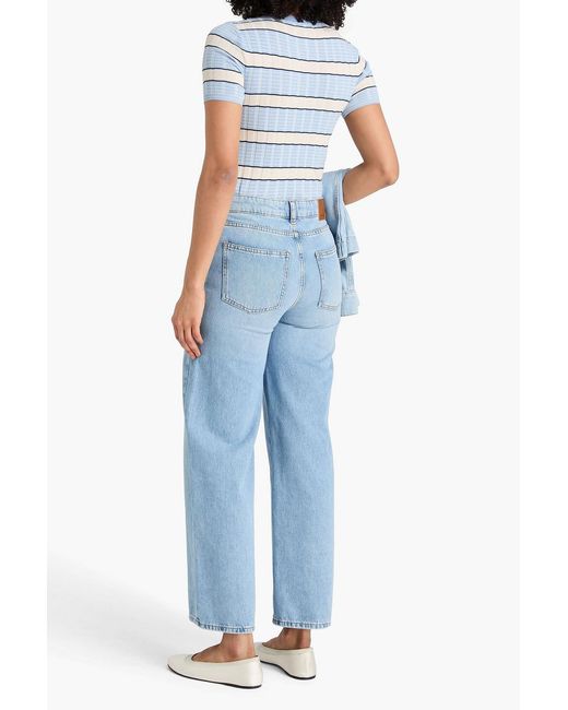 Claudie Pierlot Blue High-rise Straight-leg Jeans