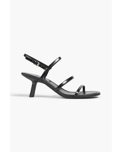 Vince Black Josie Glossed-Leather Slingback Sandals