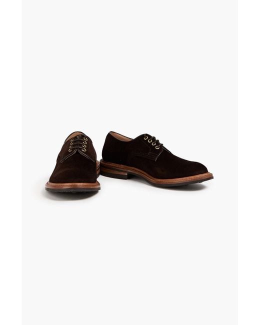 Tricker's Brown Suede Derby Shoes for men
