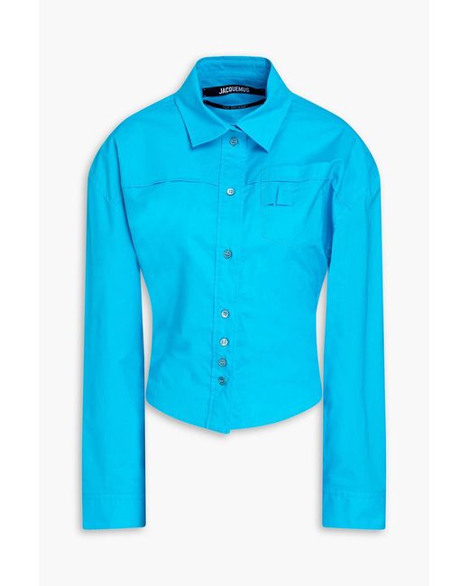 Jacquemus Blue Aqua Cutout Cotton-poplin Shirt