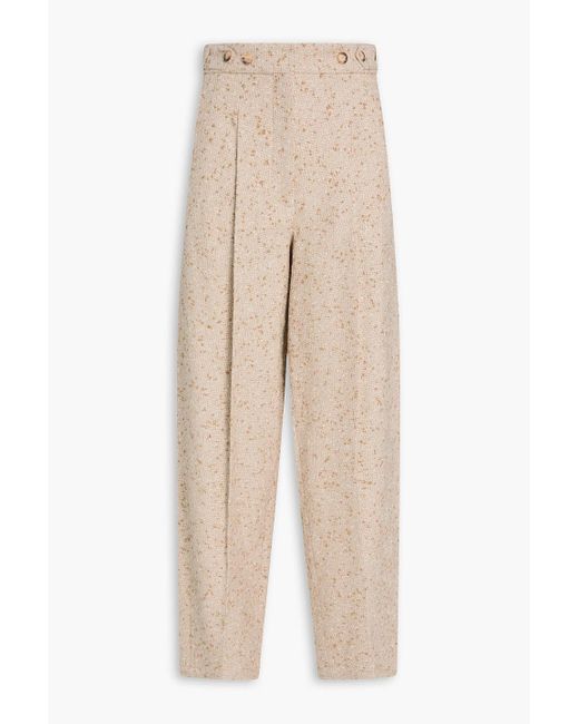 Joseph Natural Timothy Bouclé-Tweed Tapered Pants