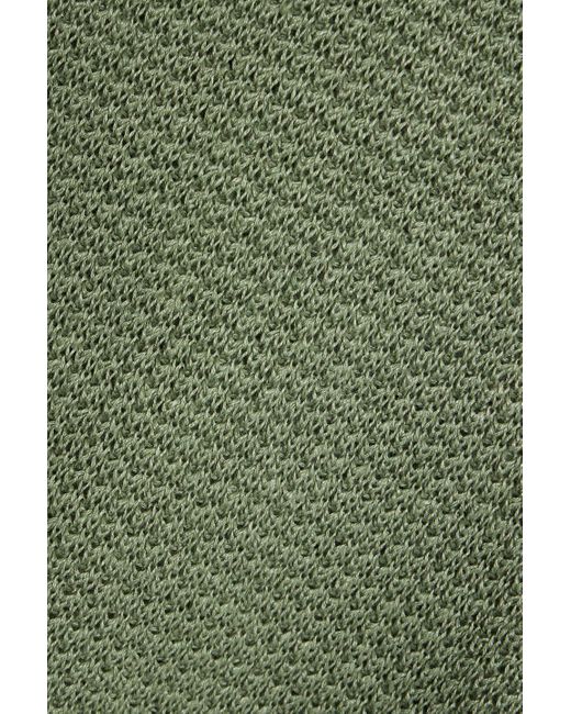 Onia Green Open-back Crochet-knit Linen Midi Dress