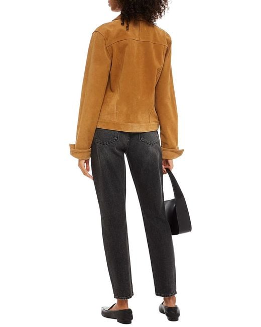 FRAME Black Le Garcon Distressed Mid-rise Straight-leg Jeans