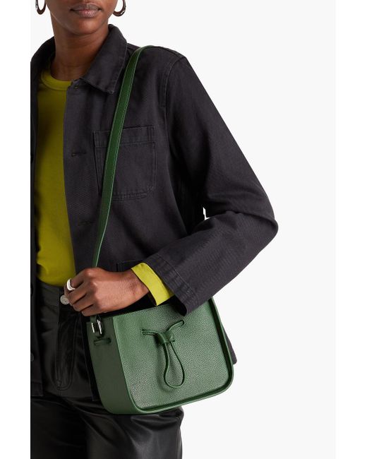 3.1 Phillip Lim Green Soleil Mini Pebbled-Leather Bucket Bag