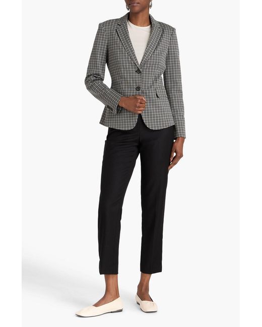 Theory Black Carissa Checked Tweed Blazer