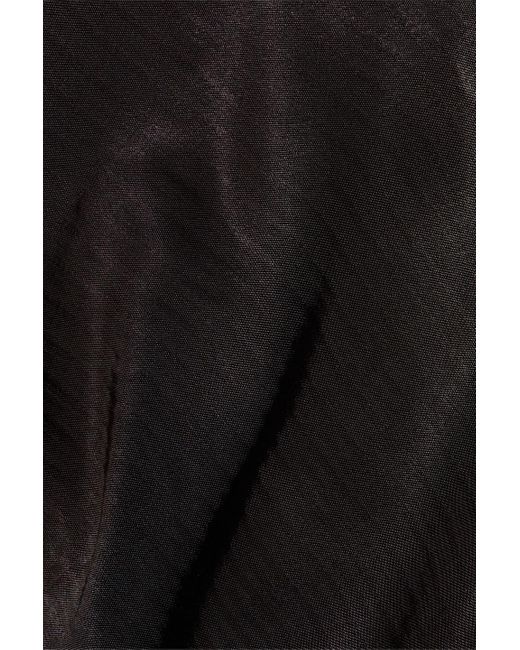FRAME Black Lace-up Satin-jacquard Maxi Dress