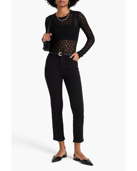 FRAME Black Hoch sitzende jeans "le high straight" mit geradem bein