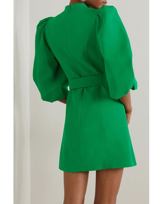 Andrew Gn Green Minikleid aus crêpe mit gürtel und verzierung
