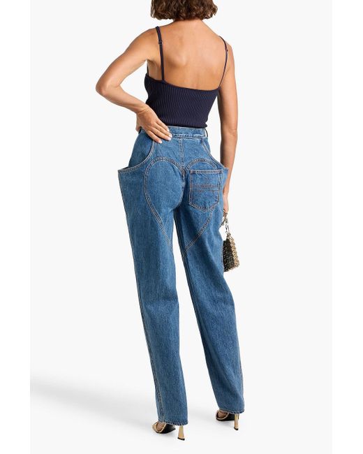 Area Blue High-Rise Tapered Jeans