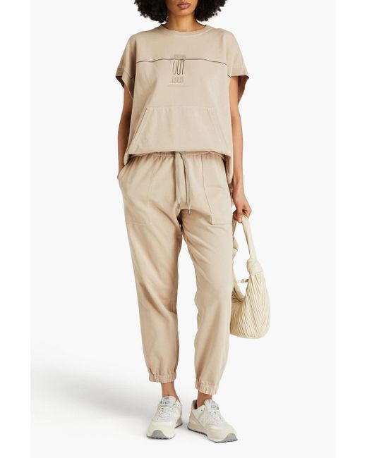 Brunello Cucinelli Natural French Cotton-terry Track Pants