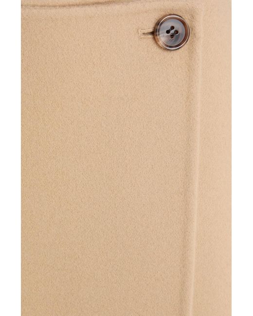 Theory Natural Wool-blend Mini Wrap Skirt