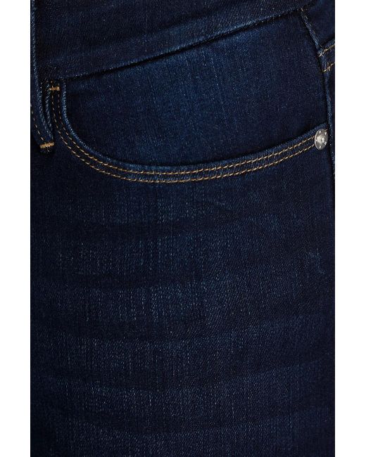 FRAME Blue Le Crop Mini Boot Cropped High-rise Bootcut Jeans