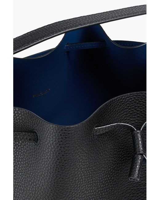Bally Black Blyss Pebbled-Leather Bucket Bag