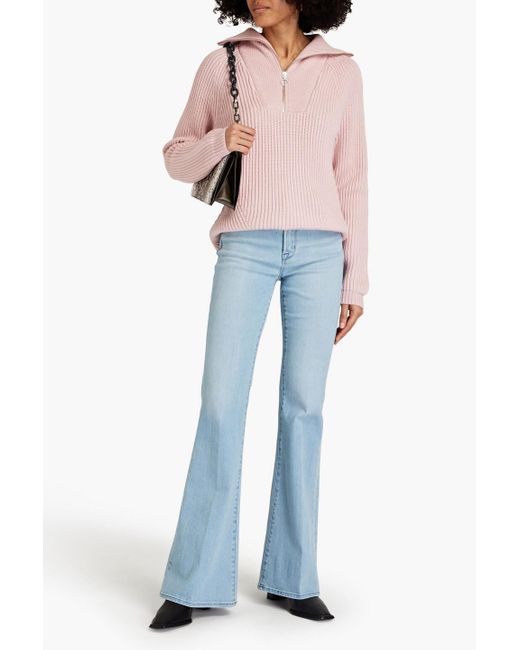 Joie Pink Palema Ribbed Wool Sweater