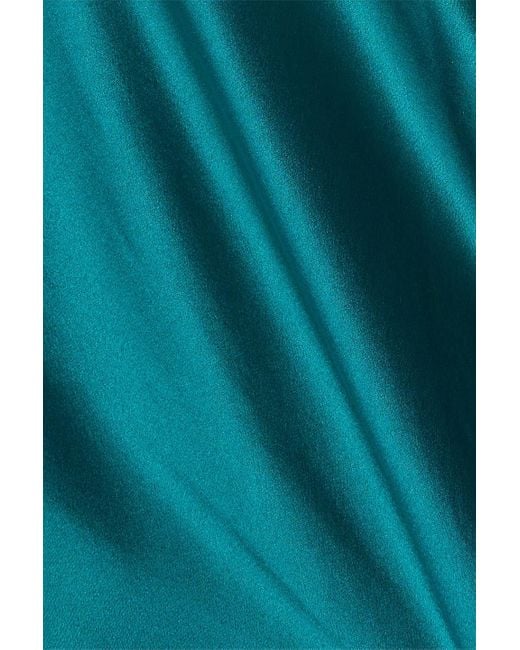 Roksanda Green Cutout Draped Silk-satin Midi Dress
