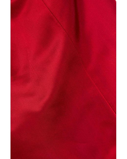 Sara Battaglia Red Strapless Satin Maxi Dress