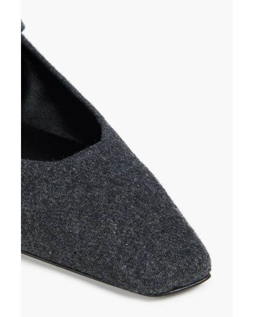 Loulou de Saison Black Regane Flannel Mary Jane Flats