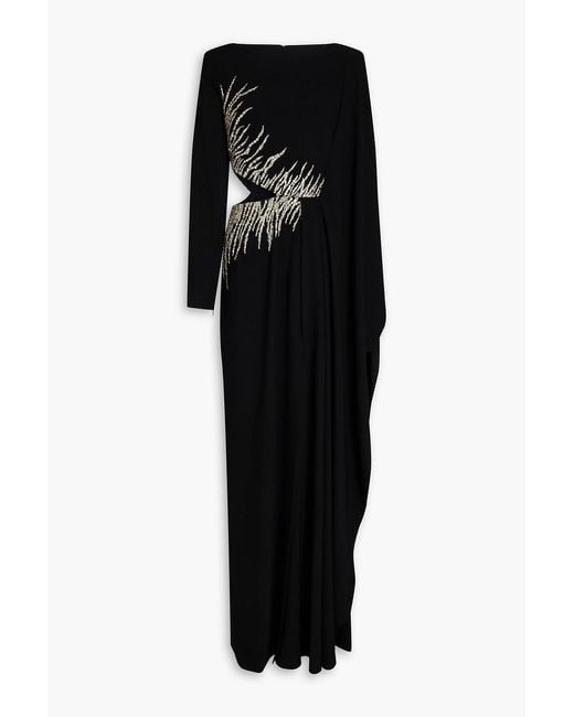 Zuhair Murad Black Cutout Sequin-Embellished Cady Gown