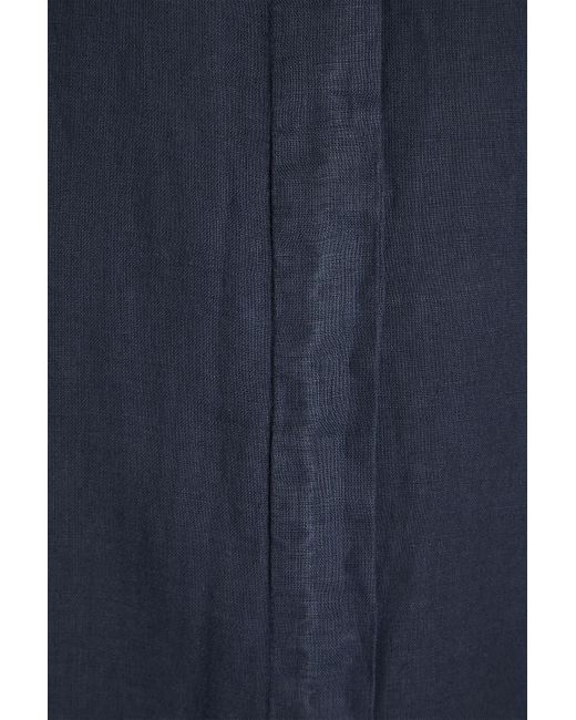 James Perse Blue Hemdkleid aus leinen in minilänge
