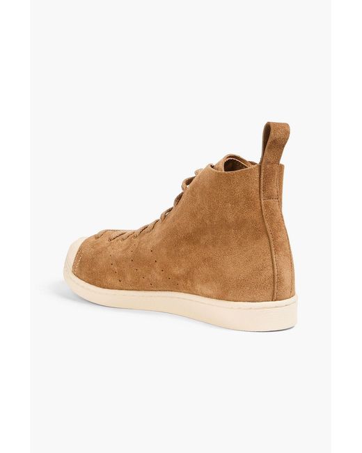 Adidas Originals Brown Superstar Suede High-Top Sneakers for men