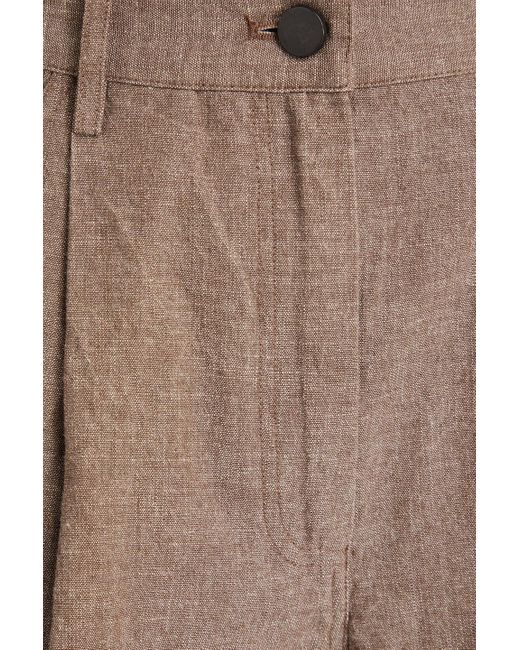 REMAIN Birger Christensen Brown Hose mit weitem bein aus baumwoll-canvas