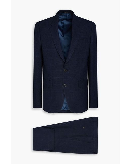 Paul Smith Blue Checked Wool-Blend Tweed Suit for men