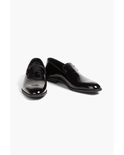 Emporio Armani Black Patent-leather Loafers for men