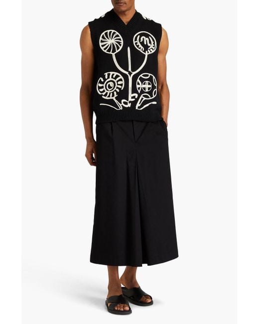 Nanushka Black Josias Embroidered Cotton Vest for men
