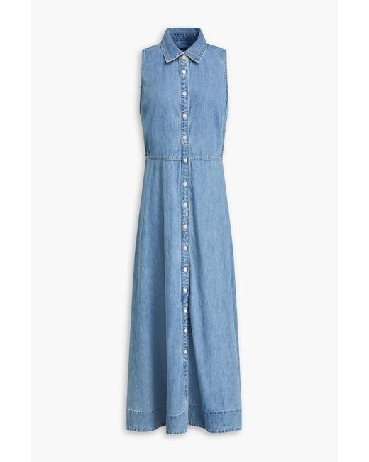 Veronica Beard Blue Fuller Denim Midi Shirt Dress
