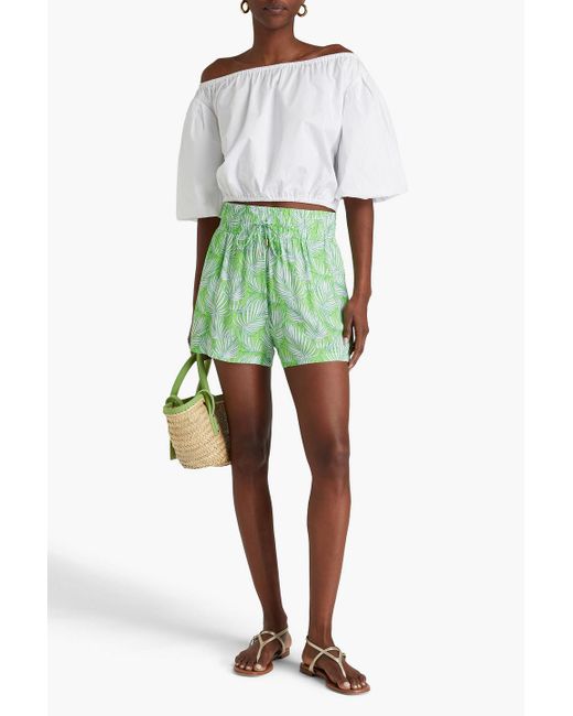 Melissa Odabash Green Bedruckte shorts aus voile
