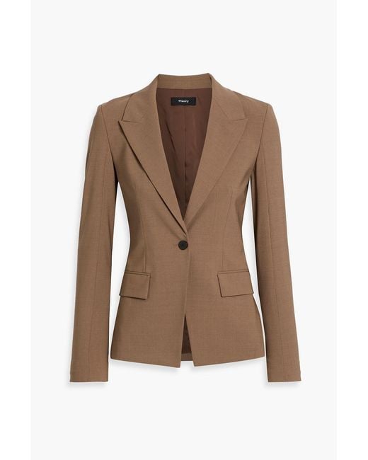 Theory Brown Wool-Blend Blazer