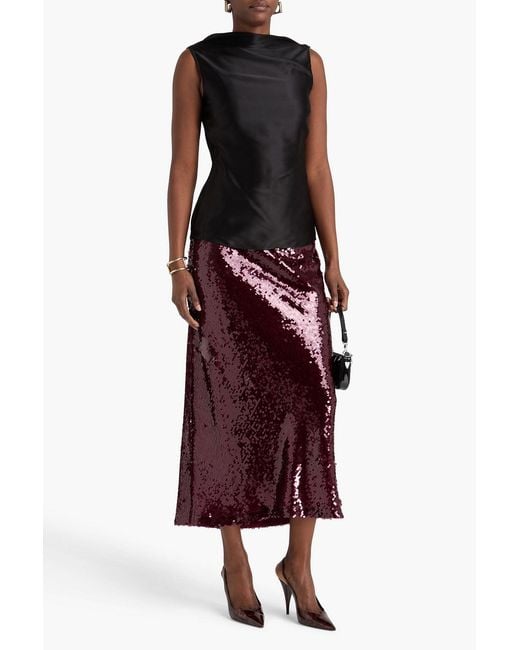Roksanda Black Maris Silk-Satin Top
