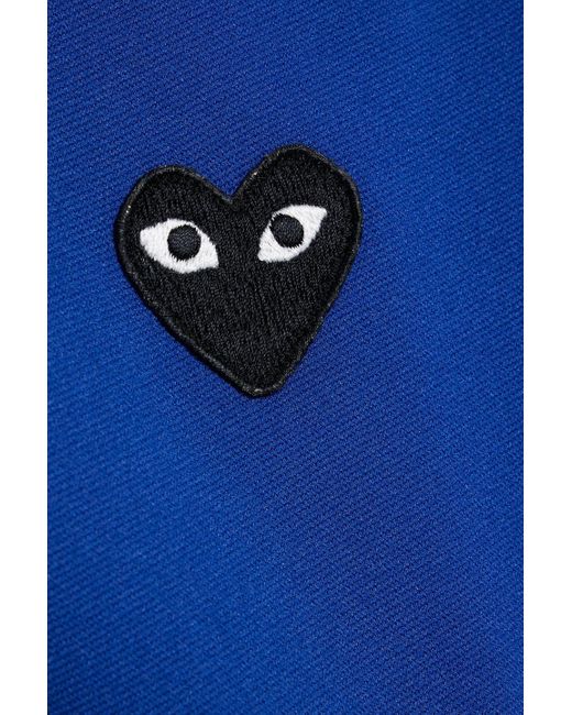 Comme des Garçons Blue Appliquéd Printed Jersey Zip-up Hoodie for men