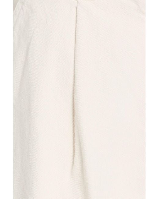 Brunello Cucinelli White High-Rise Wide-Leg Jeans