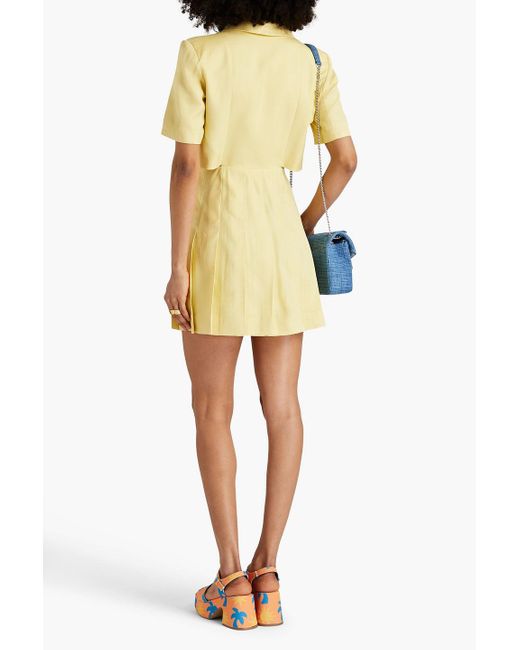 Sandro Yellow Cutout Waist Shirtdress