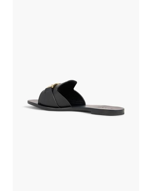 Bally Black Positano Embellished Leather Slides
