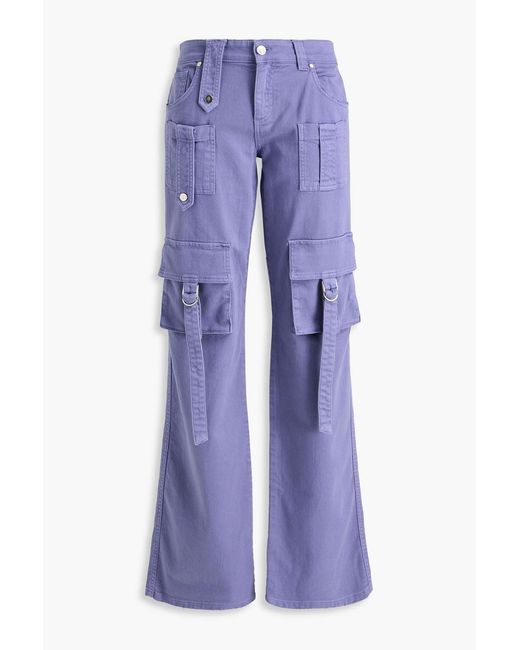 Blumarine Purple Cotton-Blend Twill Cargo Pants