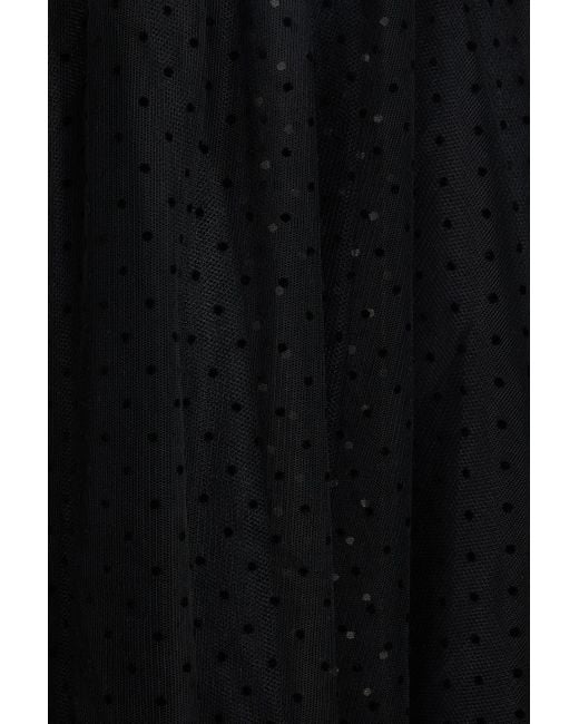 Zimmermann Black Polka-dot Flocked Tulle Maxi Skirt