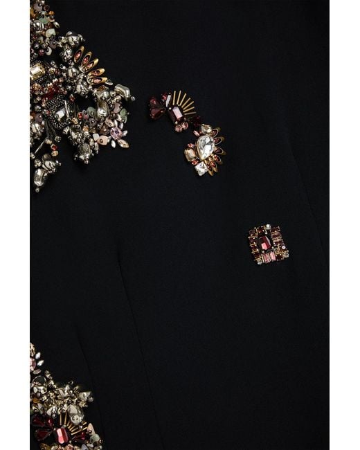 Dries Van Noten Black Dalista Embellished Crepe Midi Dress
