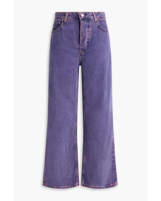 Ganni Purple High-Rise Straight-Leg Jeans
