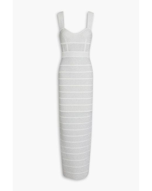 Hervé Léger White Maxikleid aus bandage mit -effekt
