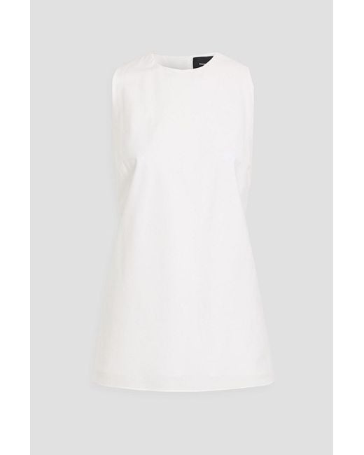 Simone Rocha White Open-Back Bow-Detailed Cotton-Poplin Top