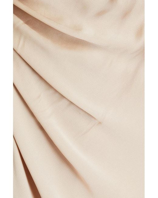 Jonathan Simkhai White Sahar schulterfreie robe aus glänzendem crêpe mit raffungen