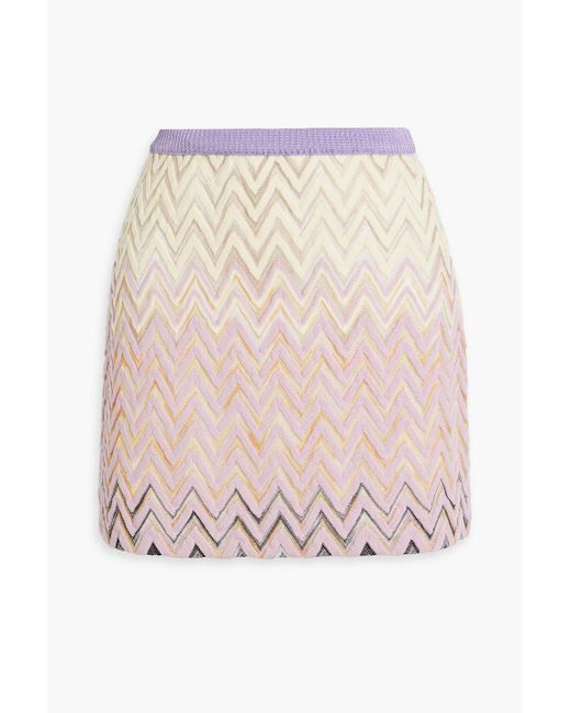 Missoni Pink Crochet-knit Wool-blend Mini Skirt