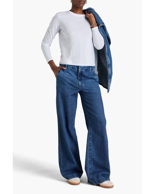 FRAME White Cotton-Jersey Top