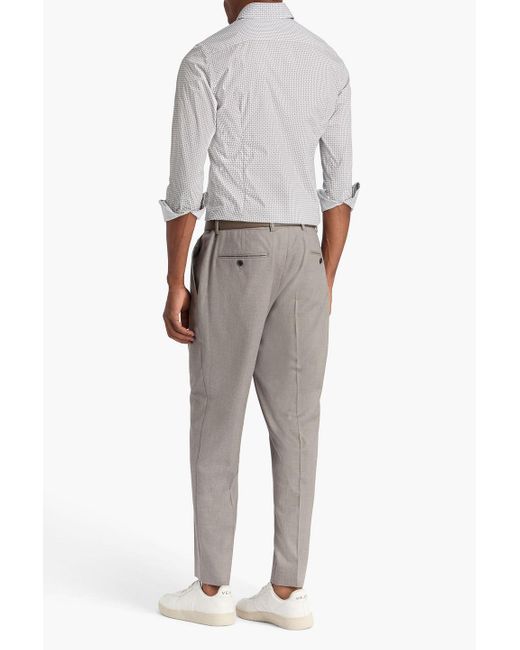 Canali Hemd aus baumwollpopeline mit print in Gray für Herren
