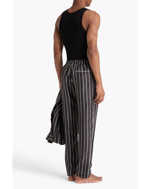 Dolce & Gabbana Pyjama-hose aus seiden-twill mit streifen in Black für Herren