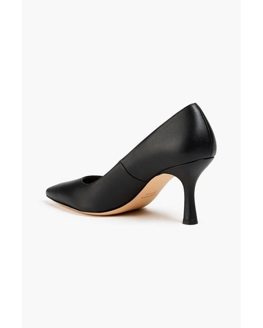 Stuart Weitzman Black Isla 75 Leather Pumps